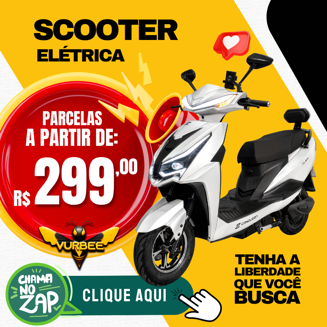 Moto El�trica Scooter 2000W Vermelha Homologada para emplacamento financiamento 24x 36x 48x